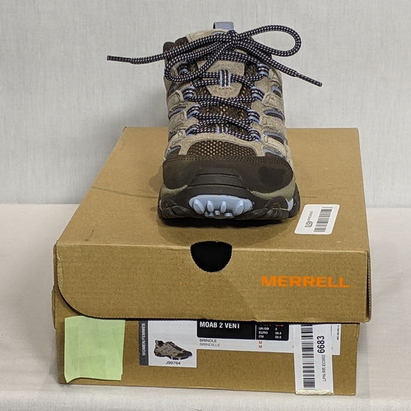 NEW Merrell Womens Leather Moab 2 Vent Hiking Shoe Sz 5.5 Granite - Picture 4 of 4